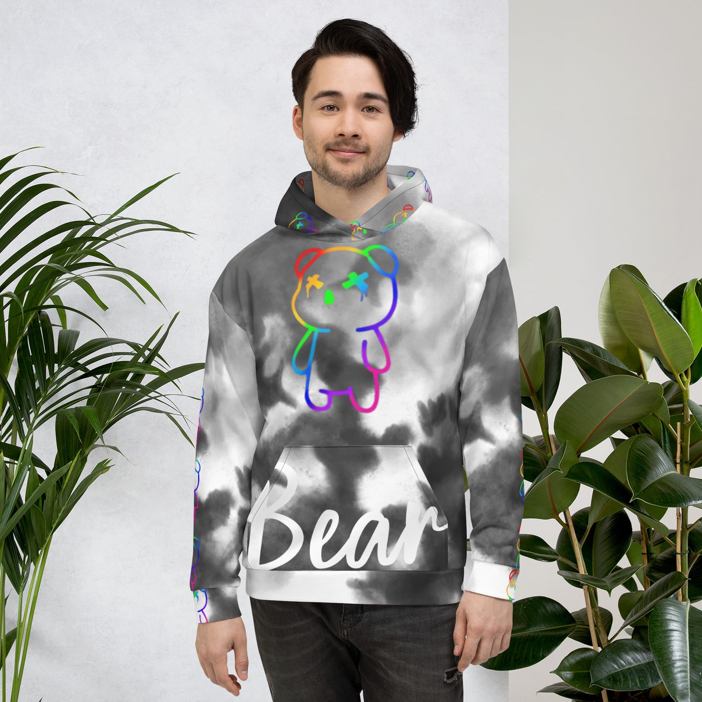 Neon Bear Black Hoodie – Isekai Clothing